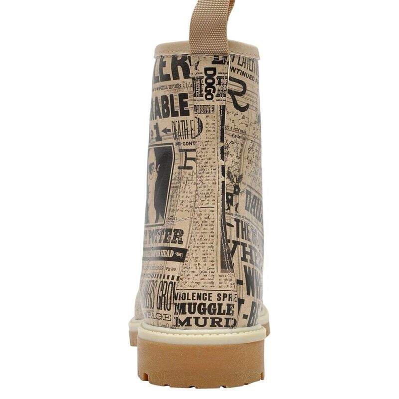 Women Vegan Leather Beige Long Boots - Warner Bros Daily Prophet Harry Potter Design — Product image 7 of 7
