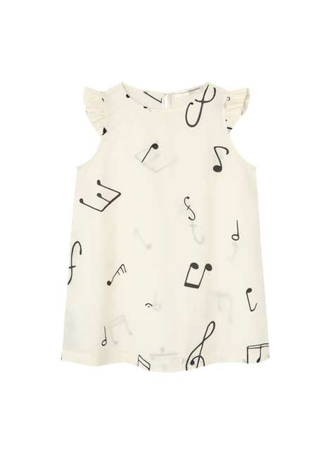 Raw White Firefly White Printed Girls' Dress