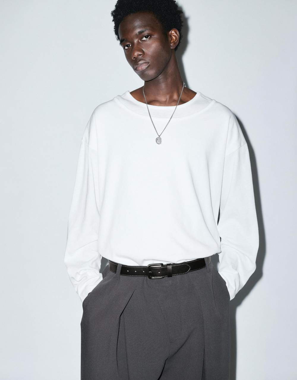 Leather effect belt with stitching — صورة المنتج 5 من 7
