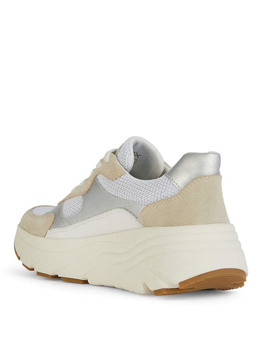 Geox White/Silver Women's Leather Sneaker D DIAMANTA B — Product image 3 of 6
