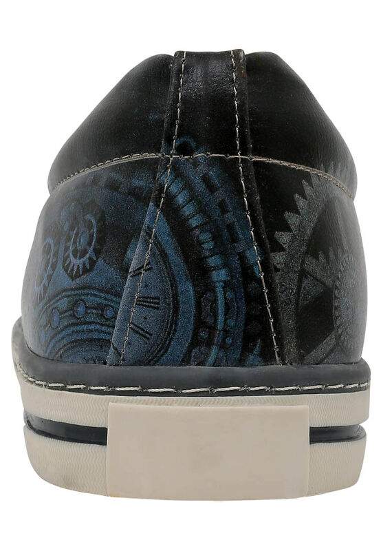 Men Vegan Leather Navy Blue Sneakers - Time's Up Deer Design — صورة المنتج 7 من 7