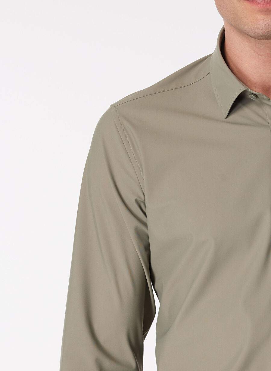 Duno Slim Fit Straight Green Men's Shirt DEMO DEIVA — Product image 4 of 5
