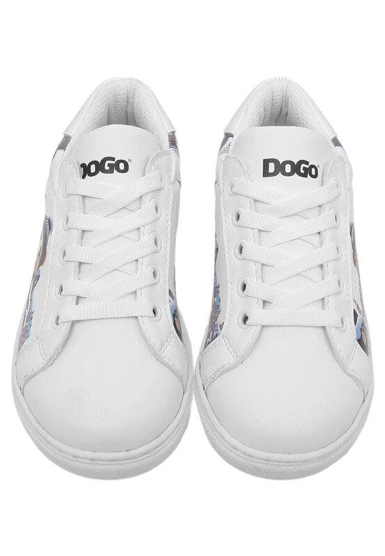 Unisex Kids Vegan Leather White Sneakers - Mr Bear Design — Product image 4 of 6