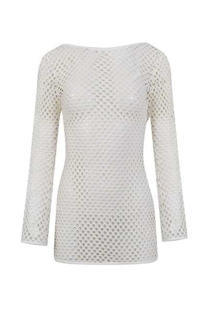Limoncello Holed Srt Cleavage Krose White Beach Dress