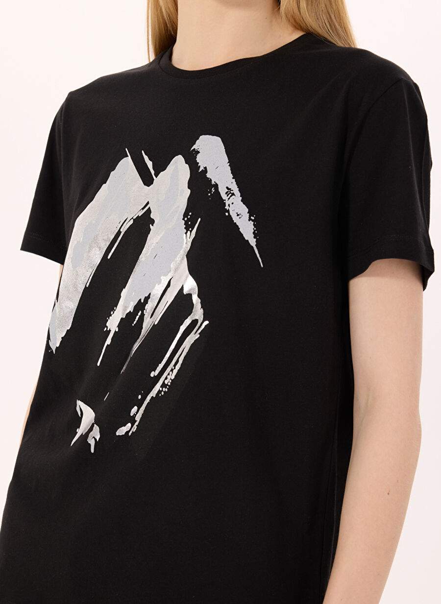 Limon Siyah Kadın Loose Fit Baskılı T-Shirt L5SL-TST5810 — صورة المنتج 16 من 35