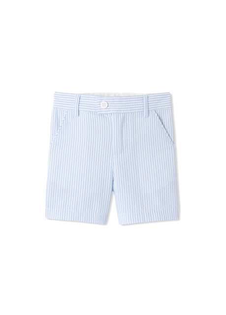 White Blue Striped Bruising Fabric Male Baby Shorts
