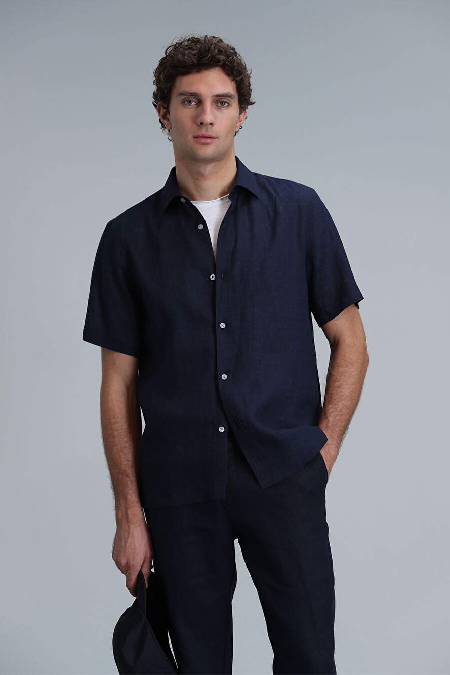 Bert Erkek Basic Gömlek Comfort Fit Lacivert — Product image 5 of 6