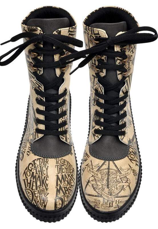 Women Vegan Leather Beige Long Boots - Warner Bros Deathly Hallows Harry Potter Design — Product image 3 of 8