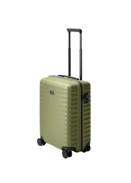 Upgrade 4 Wheel Trolley S23 Green Cabin Size Suitcase