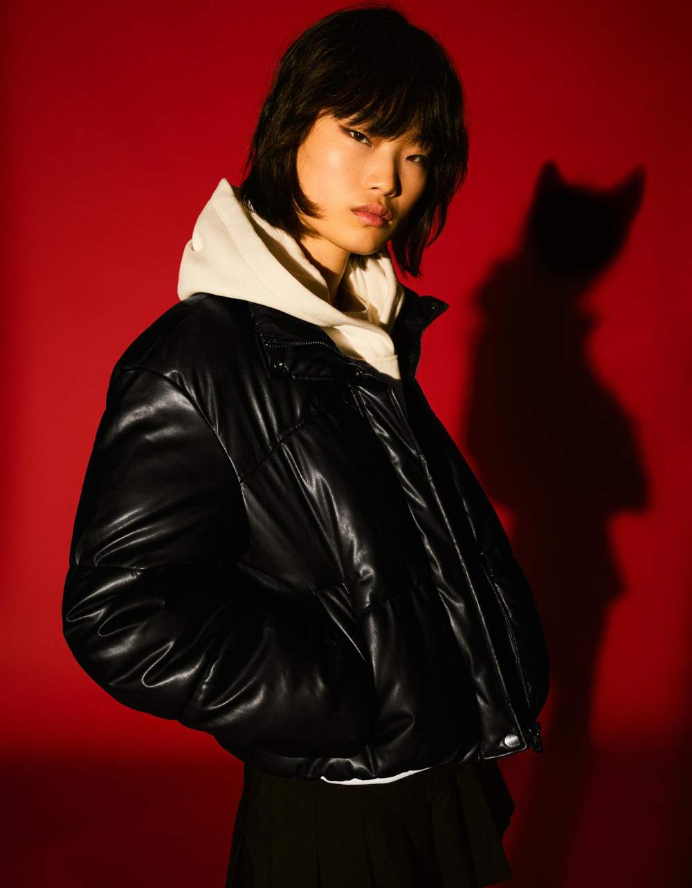 Leather effect puffer jacket — صورة المنتج 5 من 7