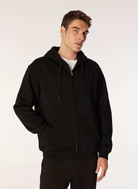 Quiksilver Siyah Erkek Kapüşon Regular Fit Sweatshirt AQYFT03330SALT WATER ZIP HOODIE