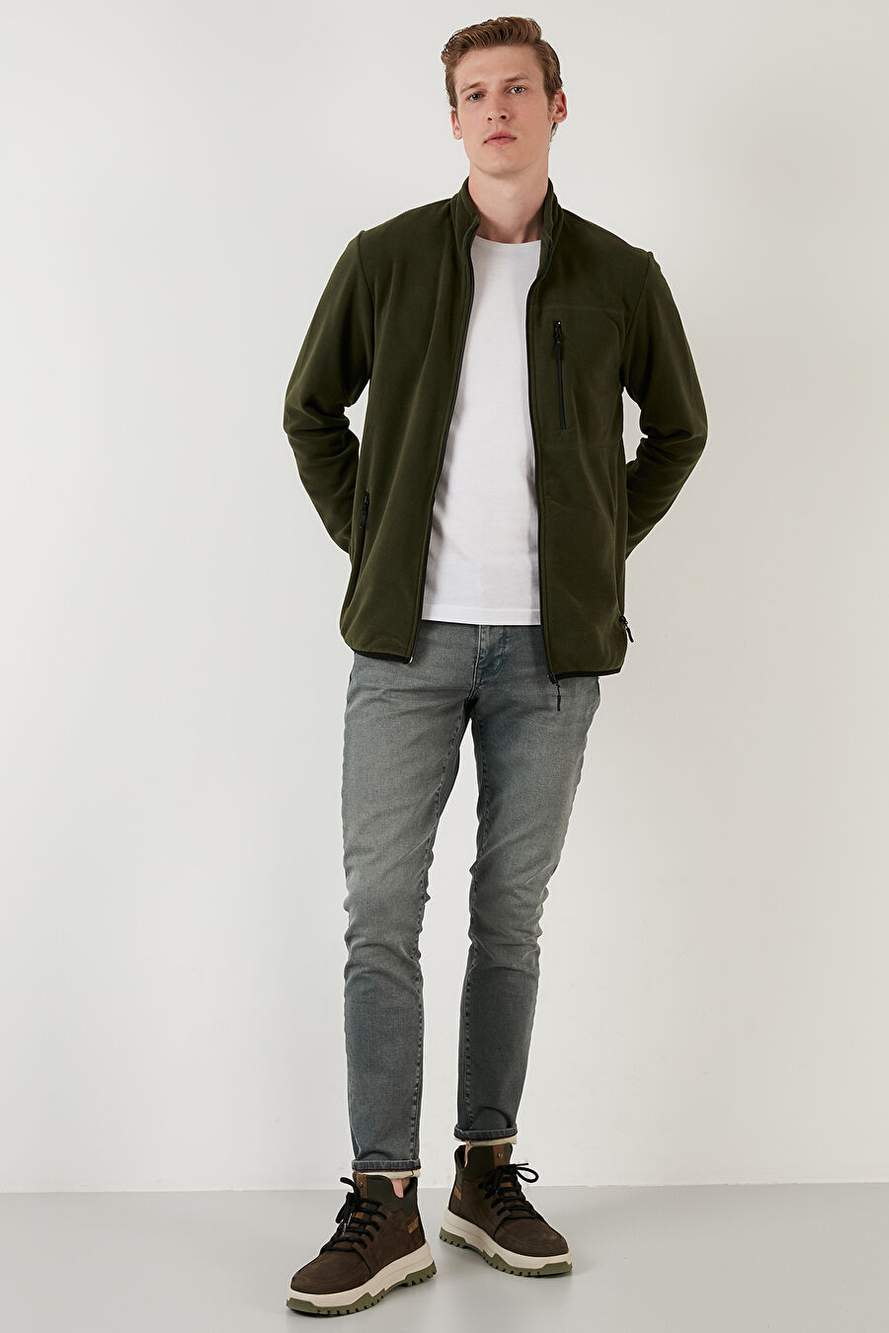 Buratti Slim Fit Fermuarlı Cepli Dik Yaka Polar Hırka Erkek HIRKA 5906028 — Product image 4 of 8