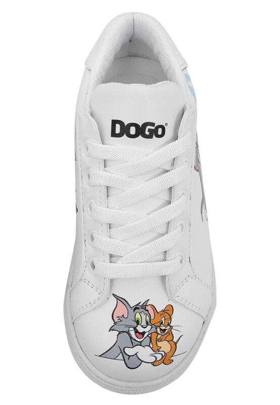 Unisex Kids Vegan Leather White Sneakers - Warner Bros Together-and-Apart Design — Product image 5 of 5