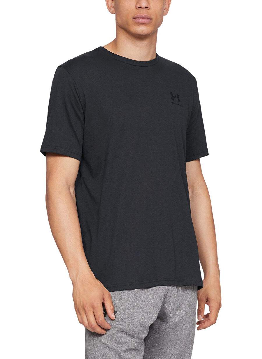 Under Armour 1326799-001-S-Style Yuvarlak Yaka Kısa Kollu Bol Kesim Ter Tutmayan Siyah Erkek T-Shirt — صورة المنتج 3 من 5