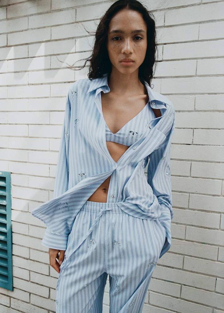 Striped trousers with bead detailing — Product image 3 of 7