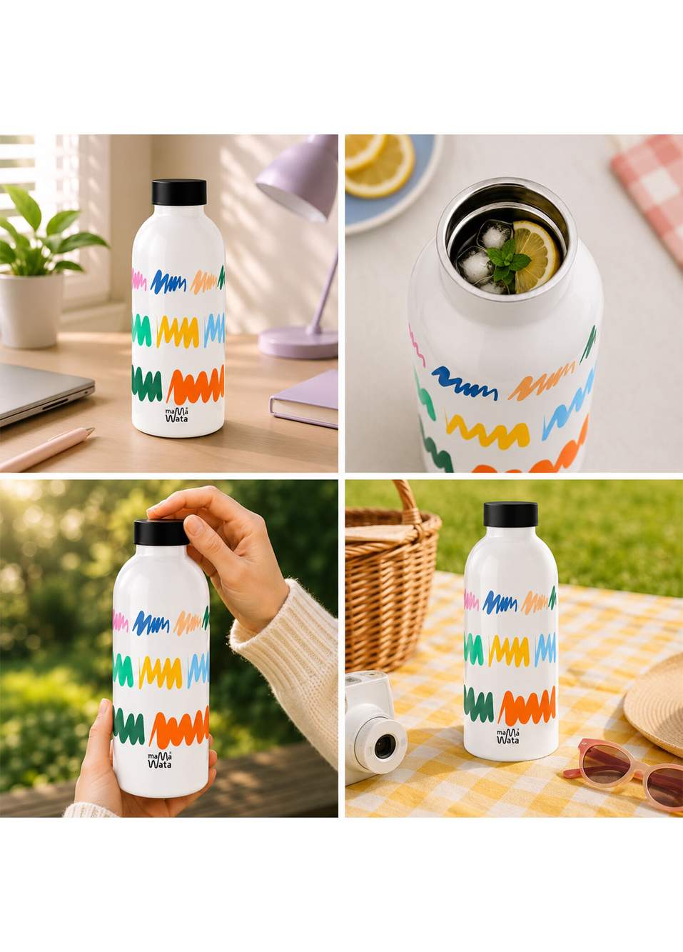 Doodle White Steel Thermos Flask 470 ml — Product image 5 of 6