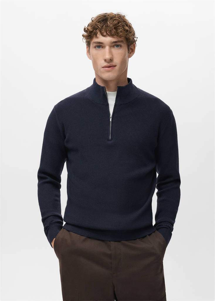 Ribbed sweater with zip neck — Product image 12 of 30