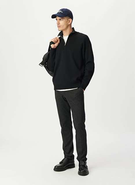 Ikks Black Men's Turtleneck Regular Fit Sweater M218133