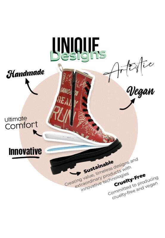 Women Vegan Leather Multicolor Zipper Long Boots - Skaters Design — Product image 9 of 9