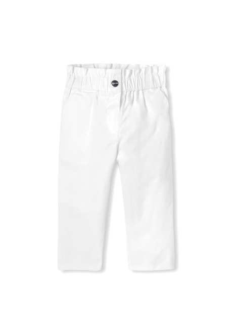 White Cotton Satin Girl Baby Pants