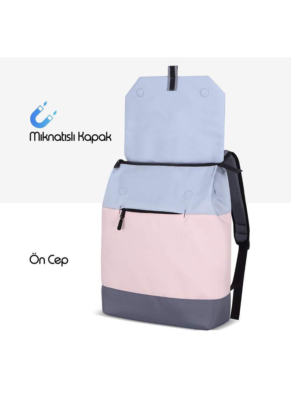 Mack MCE-1302 14.1 ZEN Eco Pink Grey Unisex Backpack — Product image 5 of 8
