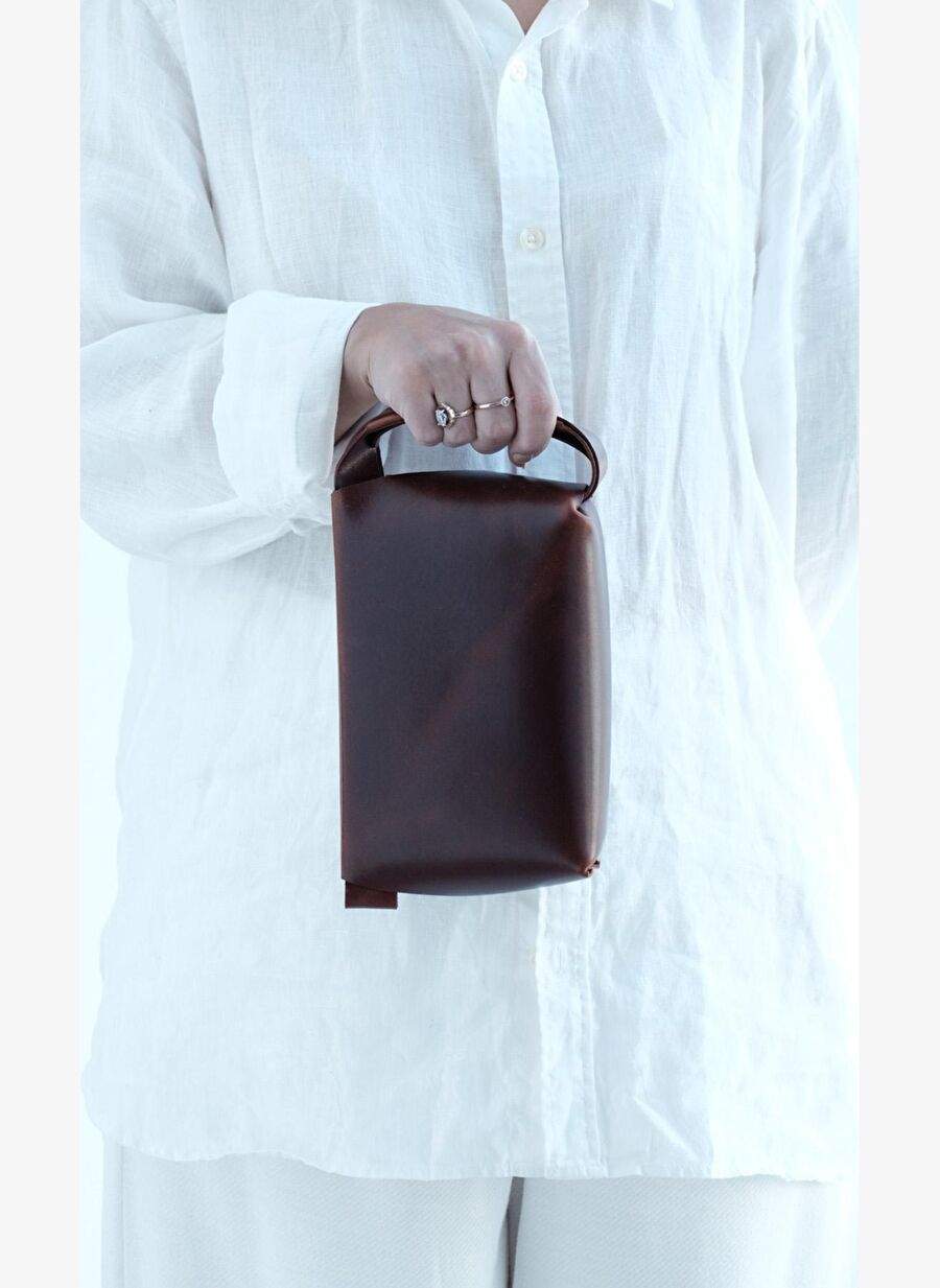 Ori Max Kahverengi Deri Clutch Canta — Product image 4 of 8