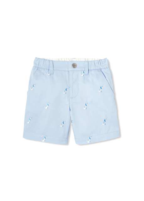 Blue Dog Embroidery Boy Baby Shorts