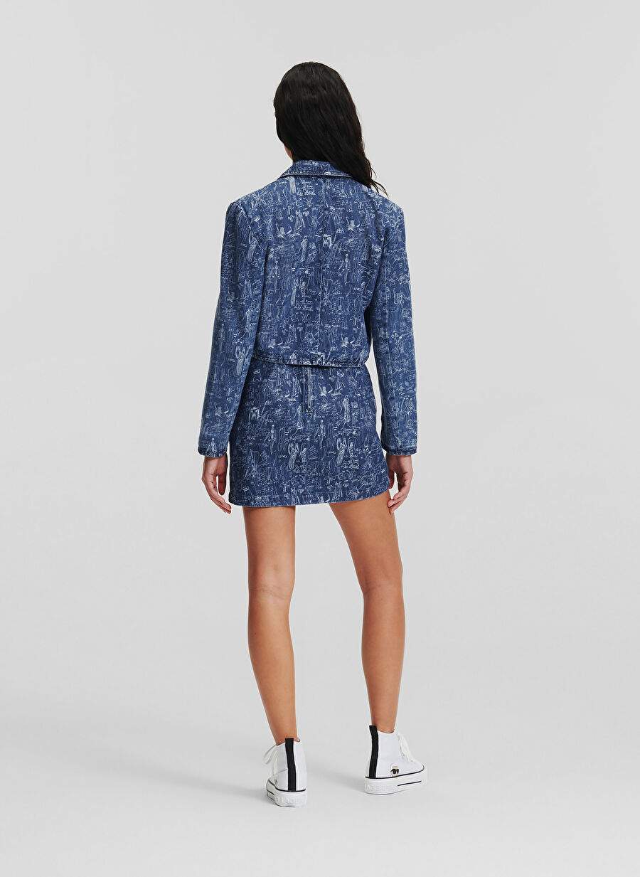 Normal Kalıp  Kadın Denim Ceket 235W1404 — صورة المنتج 5 من 5