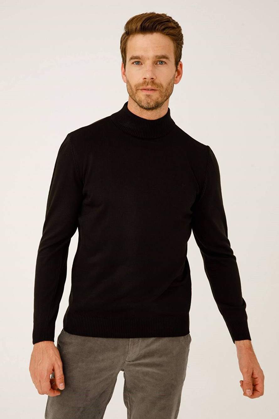 MEN'S BLACK STANDARD HALF FISHERMAN KNITWEAR — Product image 3 of 7