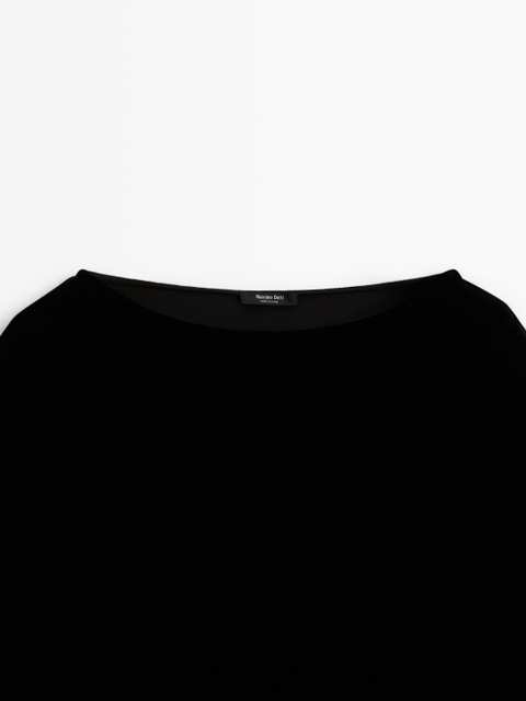 Velvet batwing sleeve top