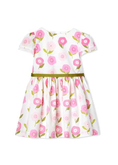 Pink Flower Patterned Girl Children Dress