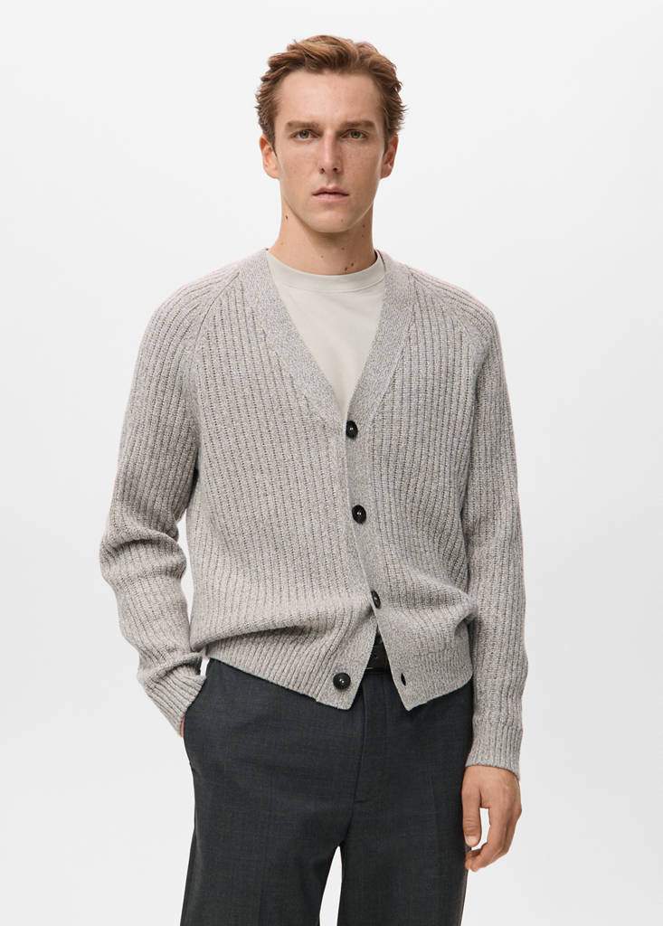 Wool-blend ribbed cardigan — Product image 3 of 9