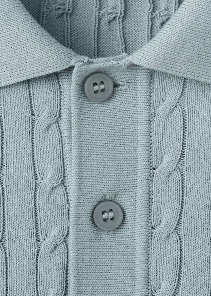 100% cotton braided knitted polo shirt — Product image 7 of 29
