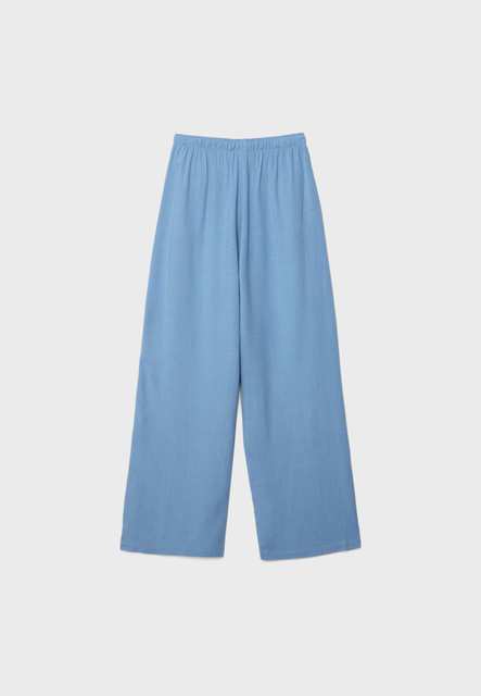 Flowing linen-effect trousers