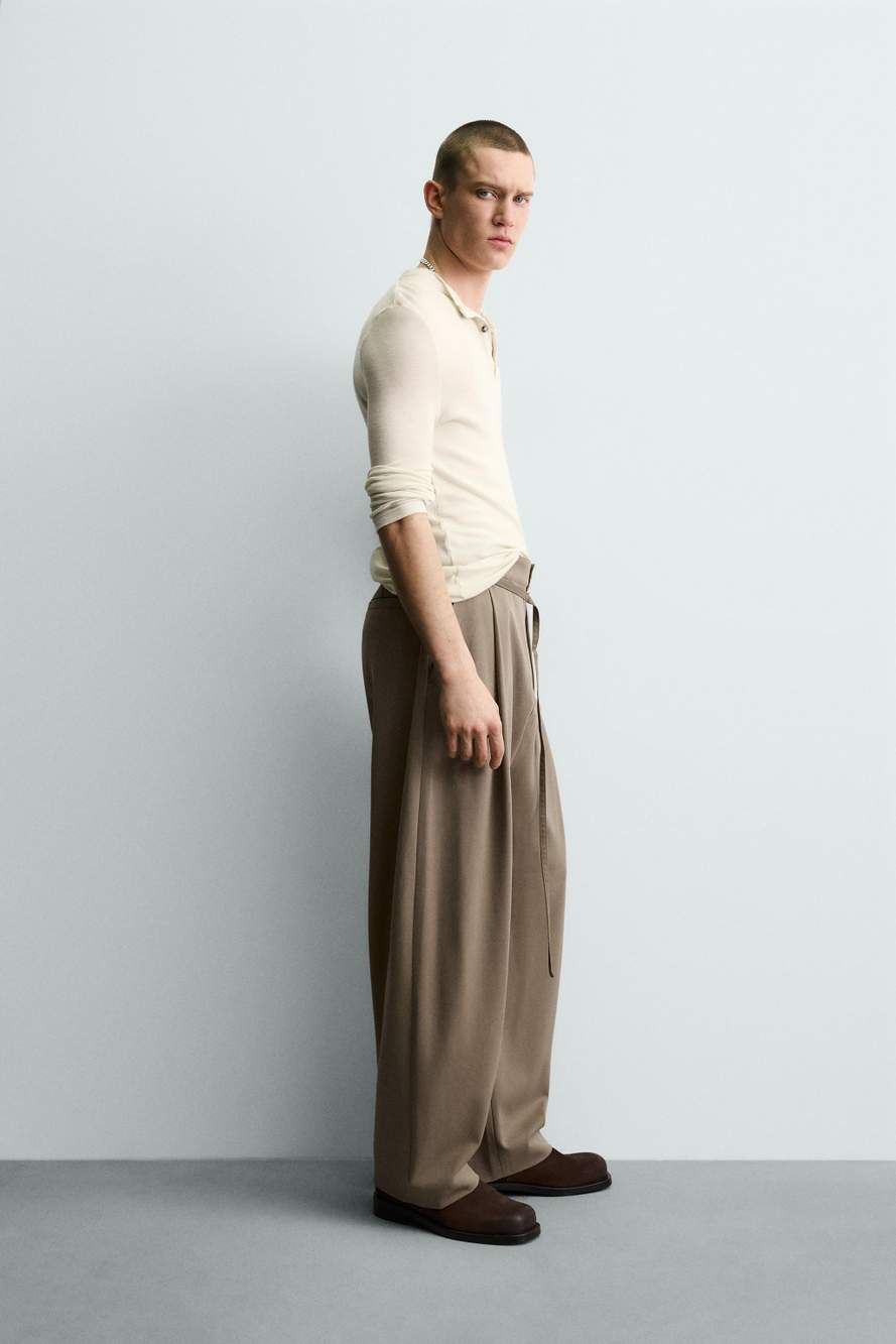 BALLOON FIT TROUSERS WITH PLEATS AND BELT — Product image 3 of 11
