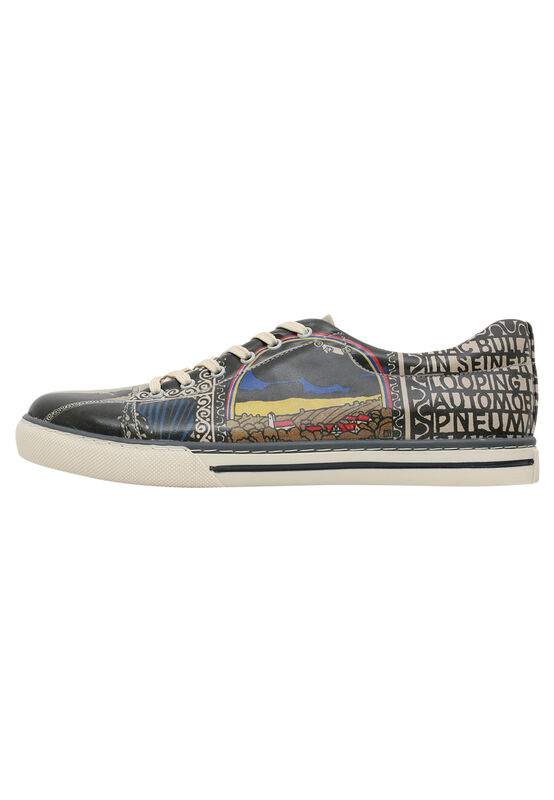 Men Vegan Leather Black Sneakers - Variete Nummer 11 Design — صورة المنتج 4 من 7