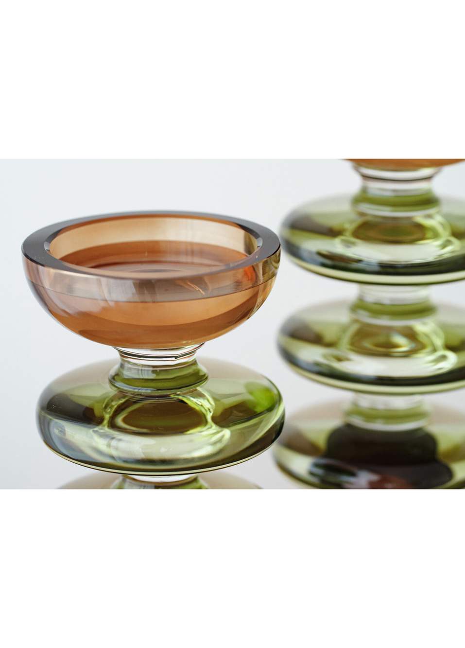 Brown Green Glass Candle Holder — Product image 5 of 6