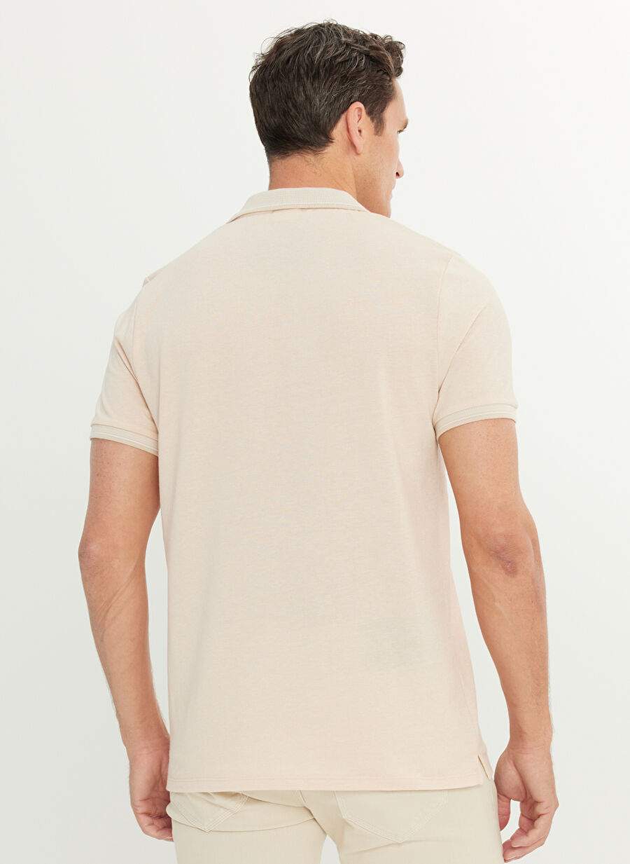 Altınyıldız Classics Polo Yaka Düz Açık Bej Erkek Polo T-Shirt 4A4820200047 — صورة المنتج 5 من 5