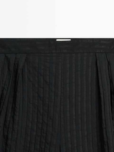 Flowing linen blend sarouel trousers