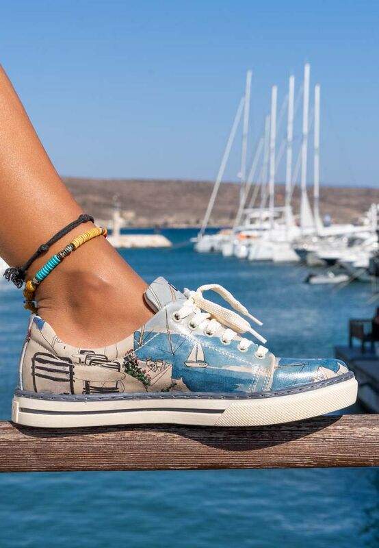Women Vegan Leather Blue Sneakers - Meet me Halfway Design — صورة المنتج 1 من 7