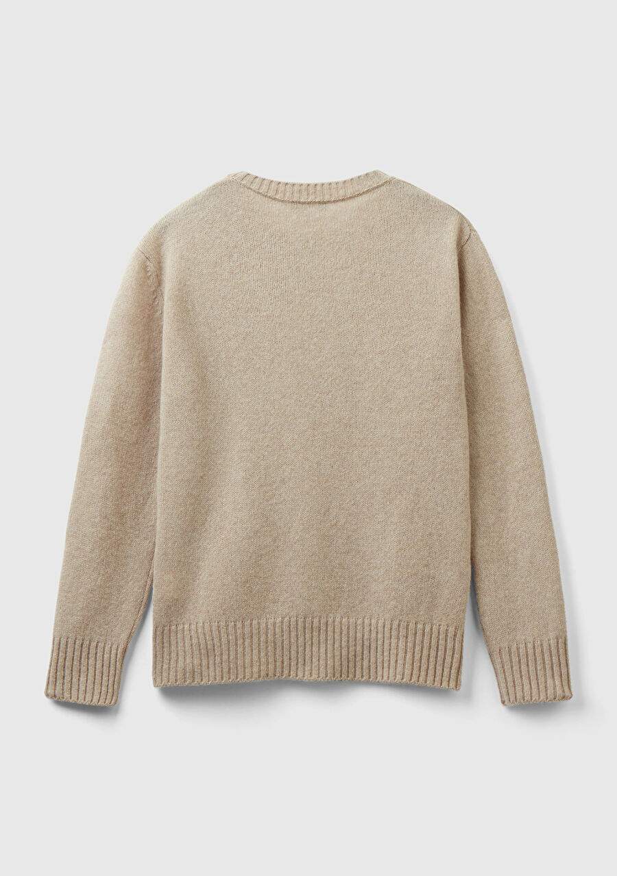 Kadn Bej Melanj Bisiklet Yaka Shetland Kazak — Product image 5 of 6