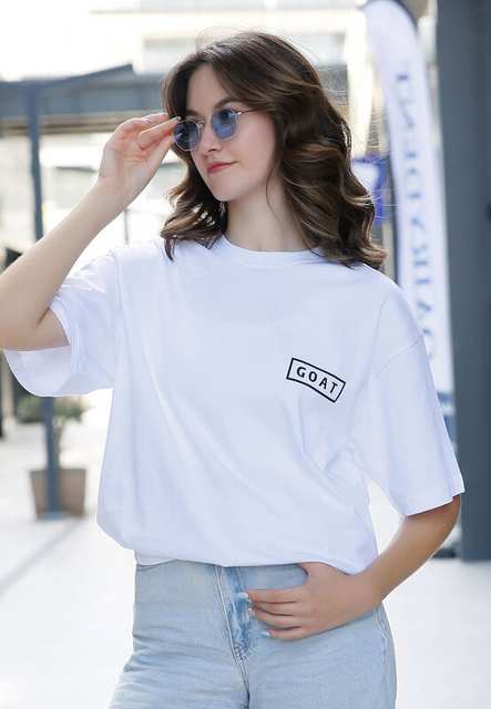 Unisex Vegan White T-Shirt - Goat Design