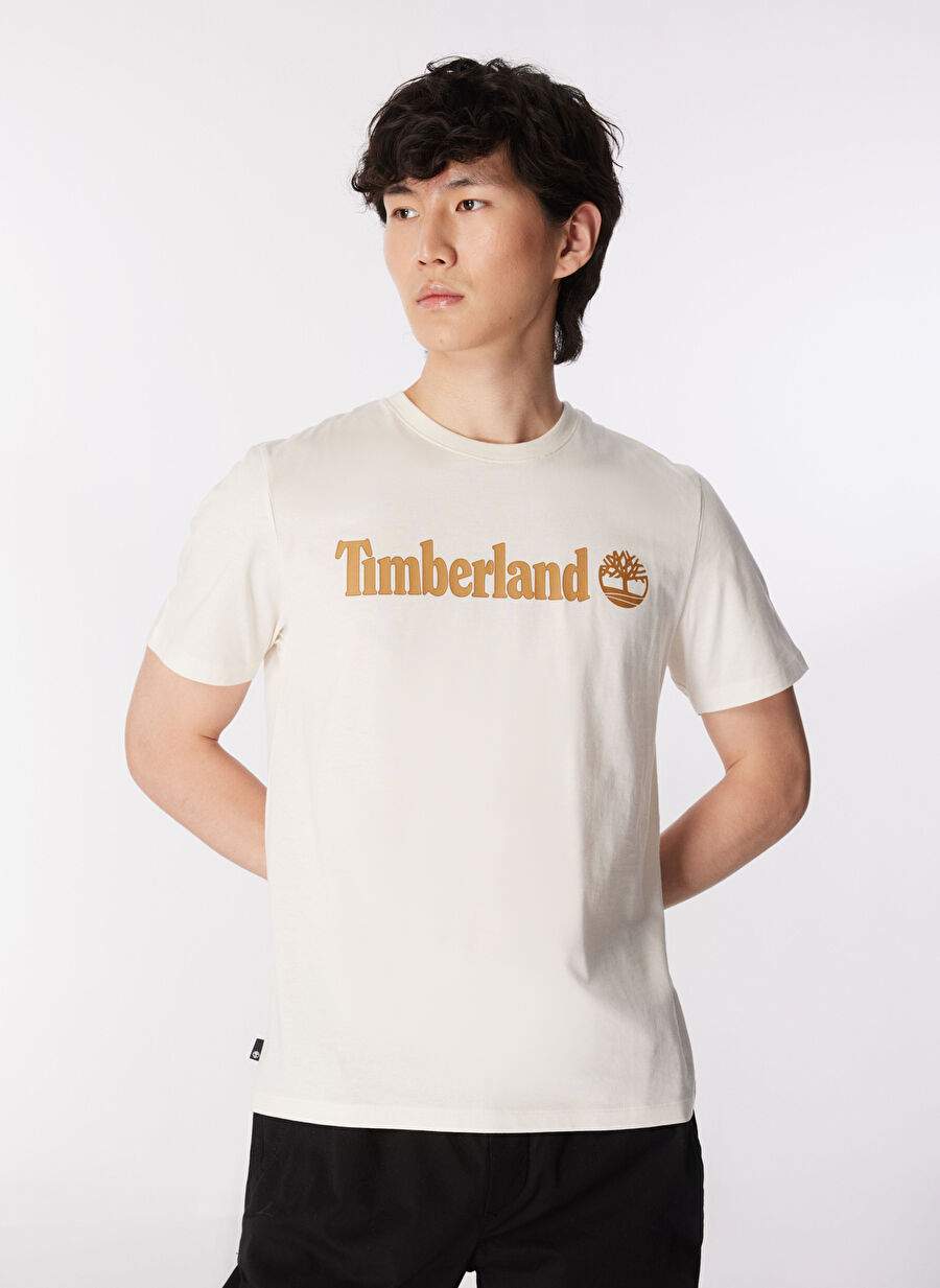Timberland Beyaz Erkek Bisiklet Yaka Baskılı T-Shirt TB0A5UPQCM91_Short Sleeve Tee — صورة المنتج 3 من 5
