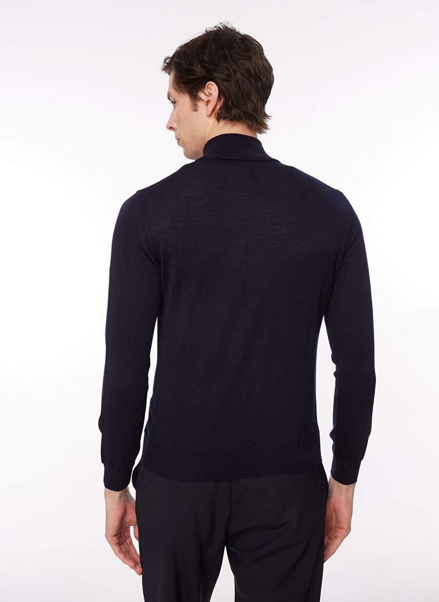 Men's Dark Navy Blue Crew Neck Slim Fit Sweater — Product image 5 of 5