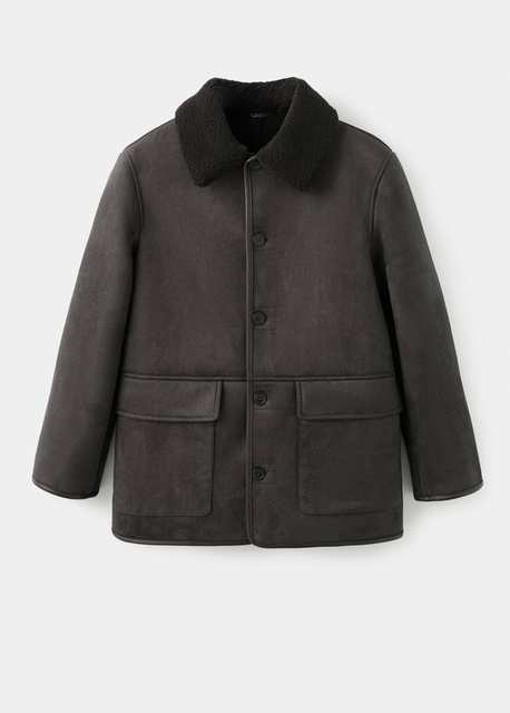 Faux-shearling suede jacket
