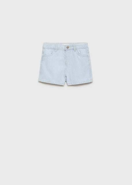 Striped denim shorts