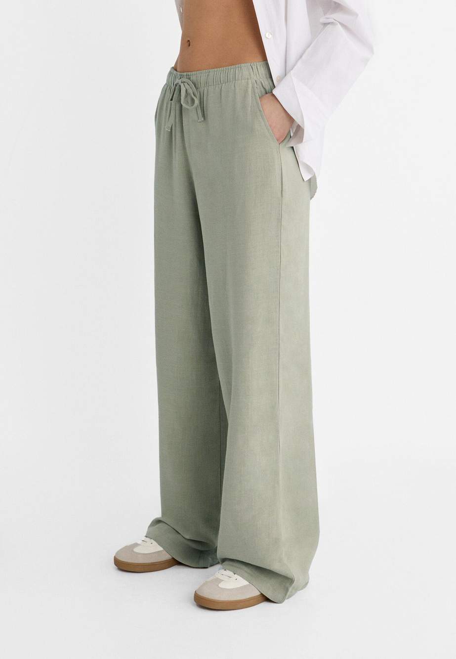 Flowing linen-effect trousers — Product image 6 of 51