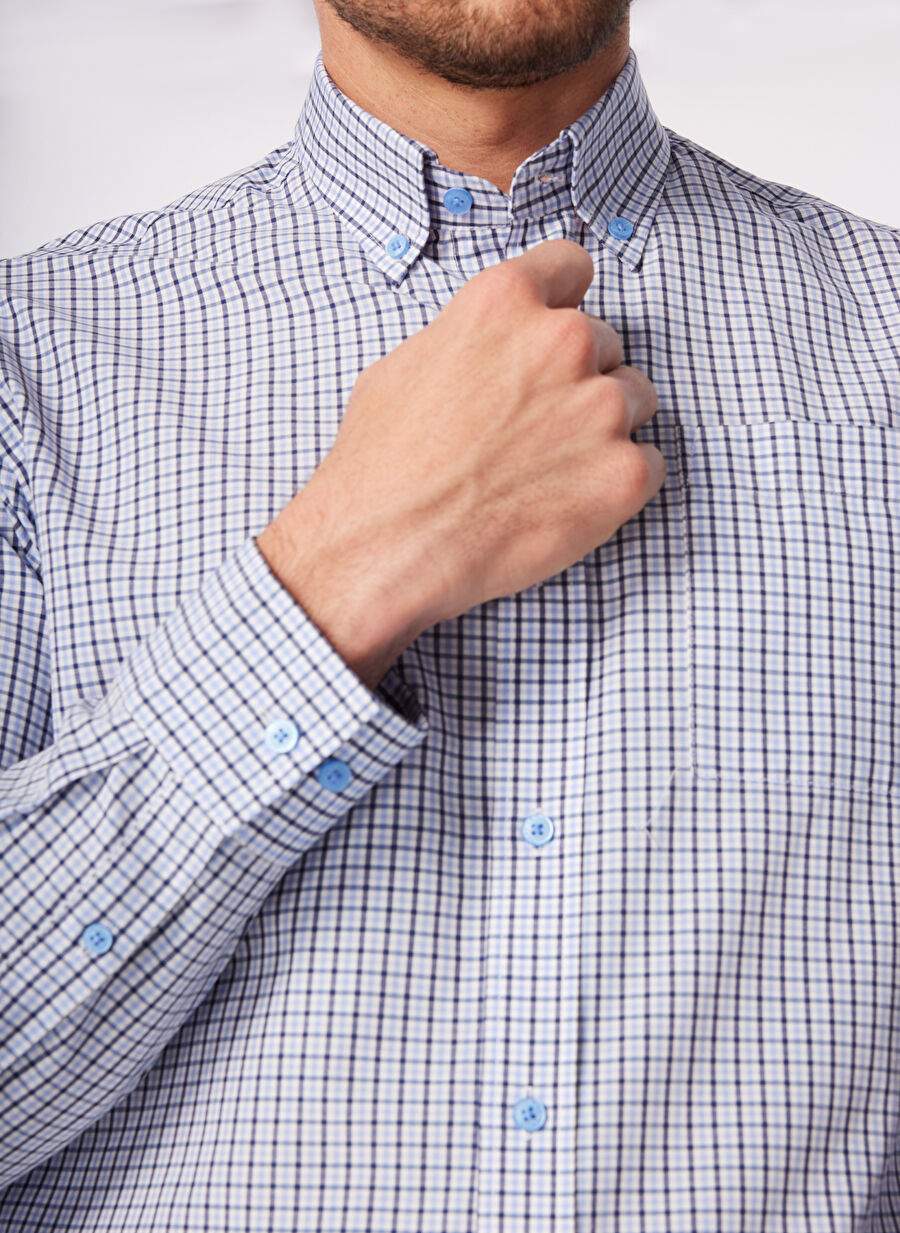 Factory Comfort Blue Men's Buttoned Regular Fit Shirt CM MYDOS 104 — Product image 5 of 5