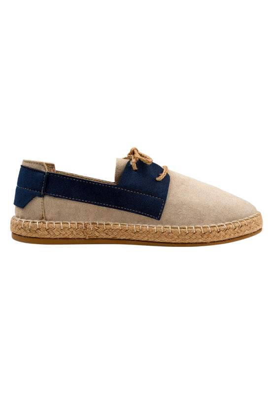 Men Vegan Cream Lace Up Espadrilles - Japanese Waves Design — Product image 4 of 8