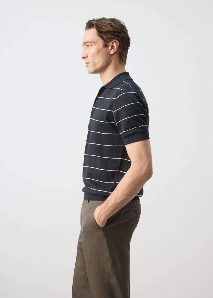 Linen blend striped polo shirt — Product image 6 of 9